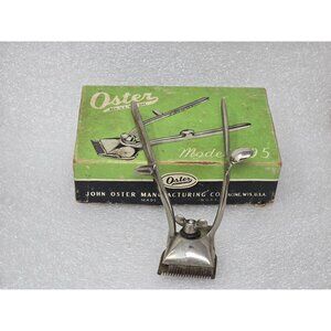 Vintage Oster Hand Hair Clipper Model 105 w/ Original Box Manual Barber Clippers